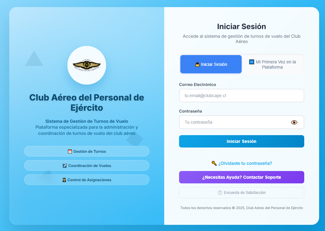 Club Aéreo del Ejército - Plataforma